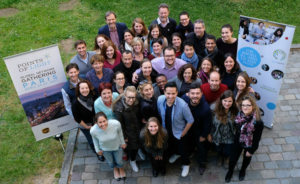 Network leaders from 30 Points of Light global affiliates, representing 27 countries, convened in Paris in April 2017 for the Global Network Gathering to share innovative strategies and impact stories, and discuss the future of changemaking.