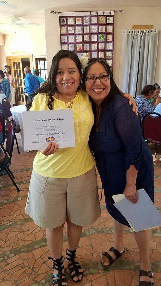 Mary Carter (right) celebrates with a participant who has completed her program./Courtesy Mary Carter