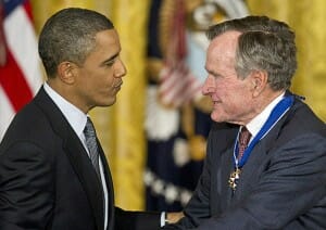 Barack Obama awards George H. W. Bush the Presidential Medal of Freedom