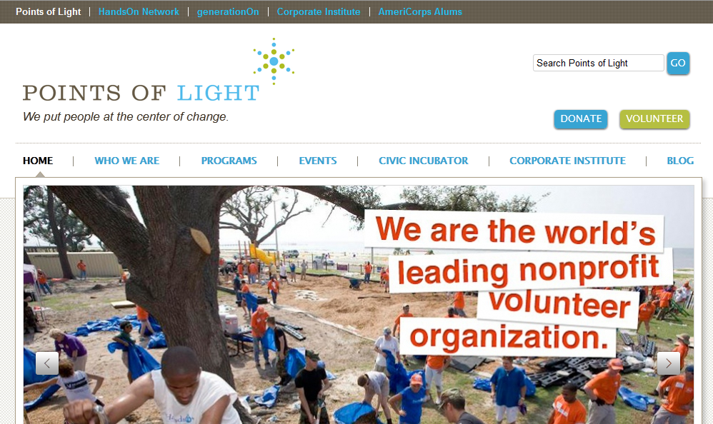 Points of Light Website Homepage