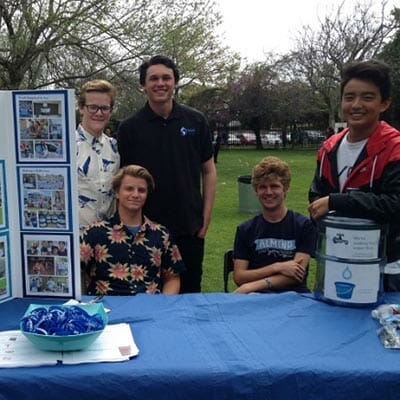 Carter Jimenez Jenkins and other volunteers with Students For Saving Water.