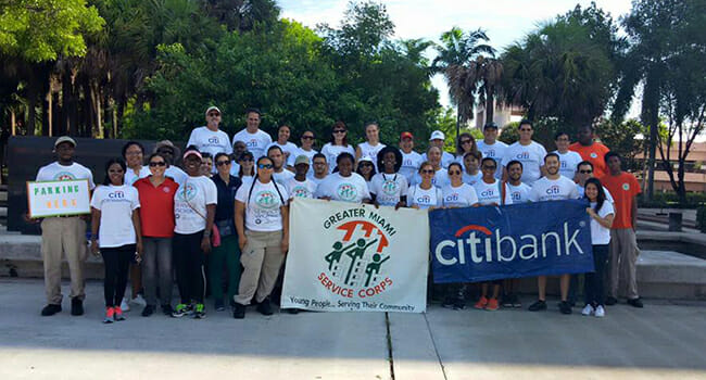 Service Scholars from Greater Miami Service Corps joined Citi Volunteers for beautification work along the city’s MLK Boulevard, as part of Citi's Global Community Day.
