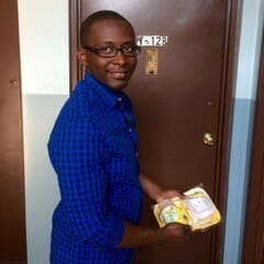 Frandy Osias-Louis delivers food to seniors through "Meals on Wheels."/Courtesy Frandy Osias-Louis