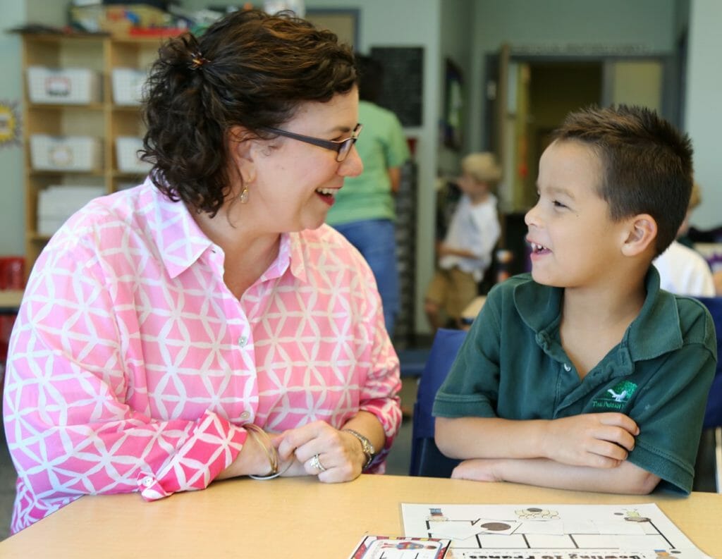 Laurie Gutierrez with Tyler, a student at The Parish School.