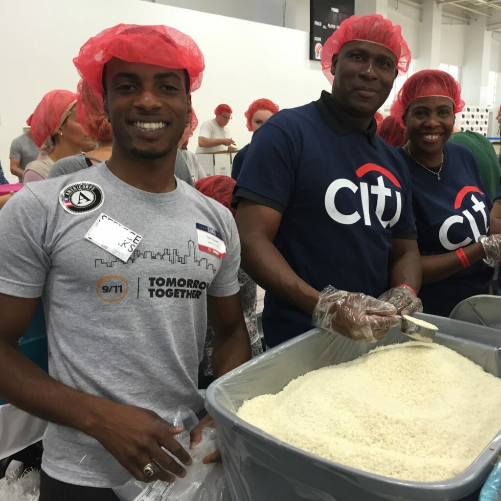 A group of ServiceWorks VISTAs packed more than 500,000 meals for the hungry in honor of 9/11 Day of Service and Remembrance.