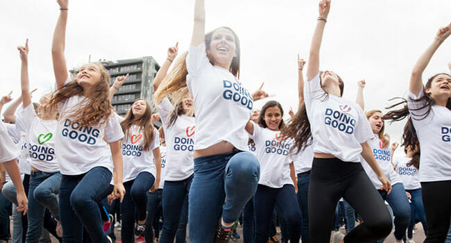 Good Deeds Day participants join a flash mob in Costa Rica.