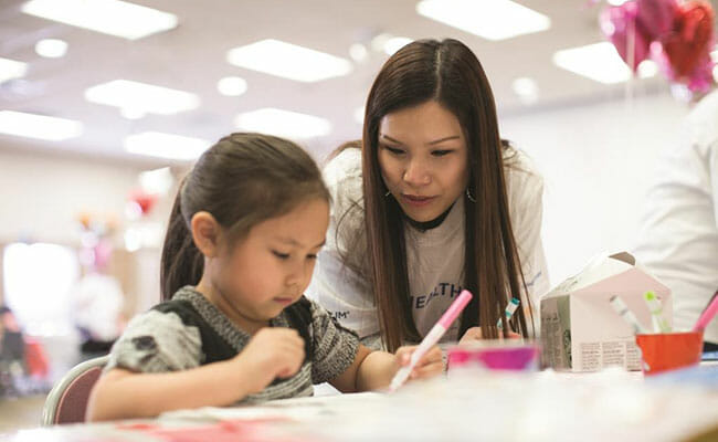 UnitedHealth Group employee helping at local employee volunteer event in Minneapolis.