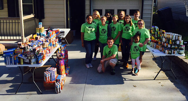 Participants in Parker's Food Round UP project collected food items for their local food pantry during Make Your Mark on Hunger campaign.