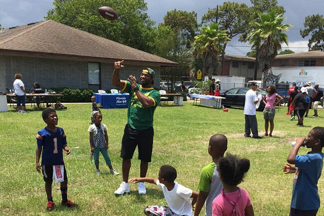 Sam Barrington volunteers at a First Step event in Jacksonville, Fla.