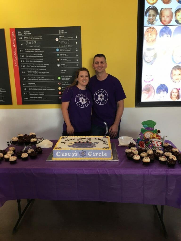 Tim and Marty Barnes at a Casey's Circle "unbirthday" party event./Courtesy Marty Barnes