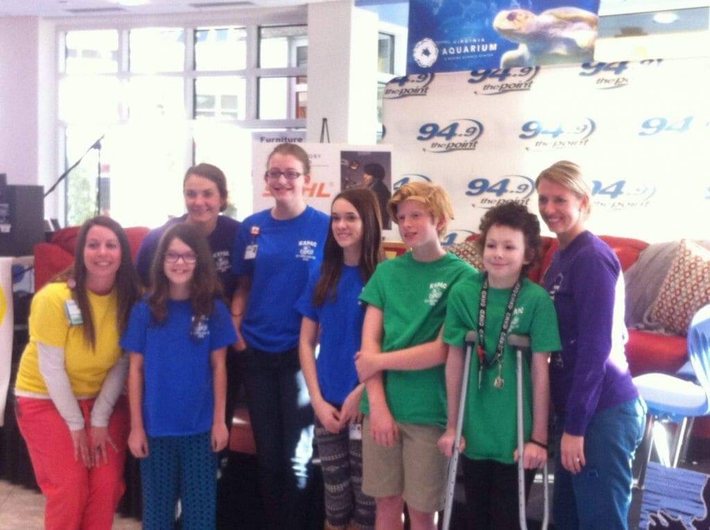 Michaeyla (second from right) attends a radiothon held by the Kids as Partners Advocacy Council to raise funds for improvements at Children’s Hospital of the King’s Daughers./Courtesy: Michael Nadeau