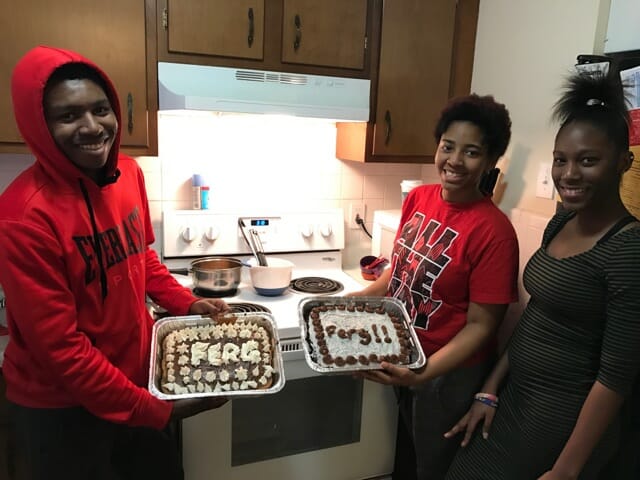 McCluer High School service scholars showed pride for the Ferguson area and supported the St. Louis County Pet Adoption Center by baking ‘Ferg’ cakes.