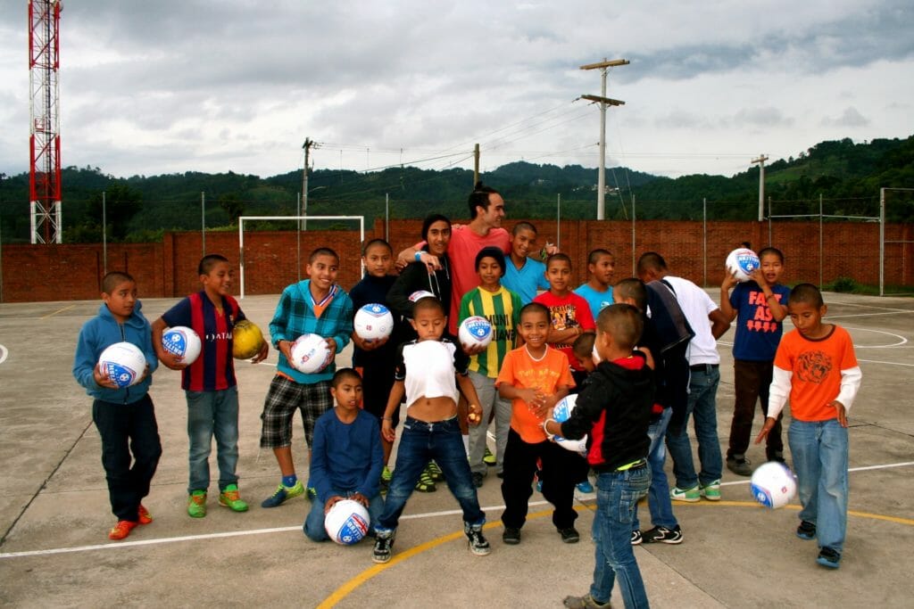 Stephen Schirra teaching students soccer in Guatemela./Courtesy Stephen Schirra