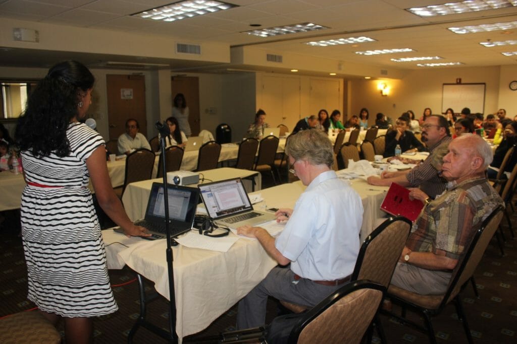 Ananya presenting at the International Youth Peace Conference in August 2014./Courtesy Ananya Murali