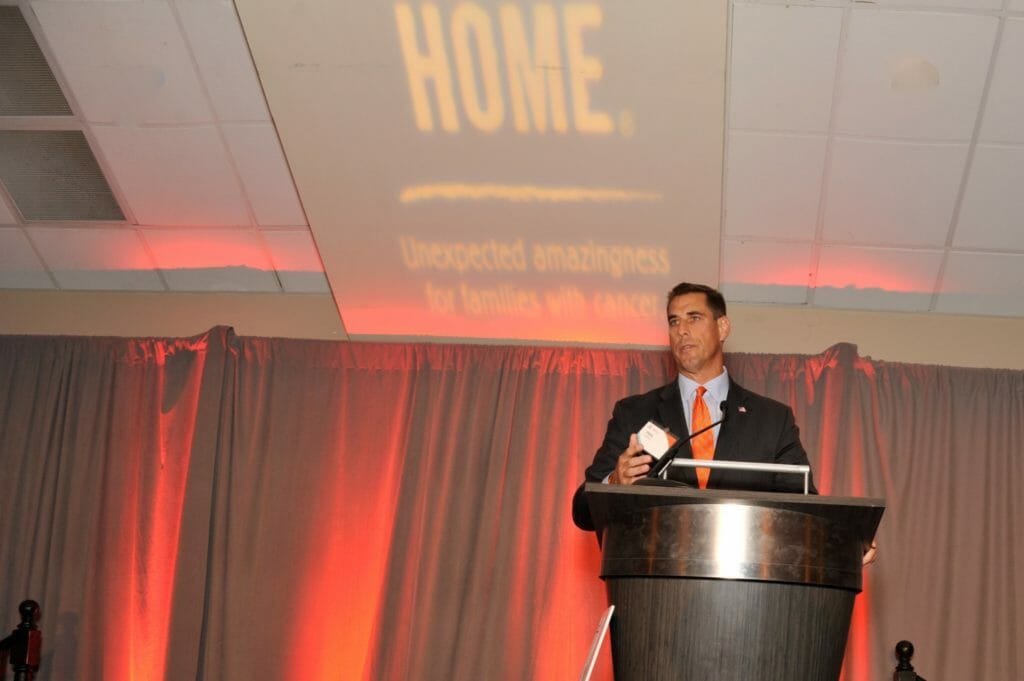 Bringing Hope Home founder Paul Isenberg speaks at the Great Guys Dinner in 2016 in Springfield, Penn.