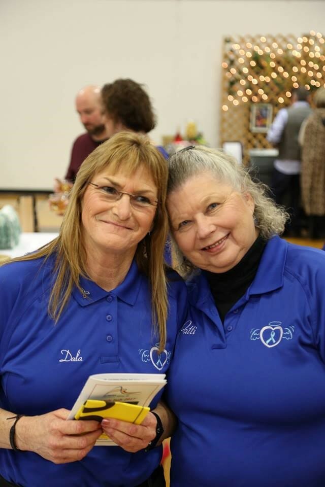 Dala (left) pictured with a Dala’s Blue Angel volunteer, Patti Burchell./Courtesy Dala Johnson