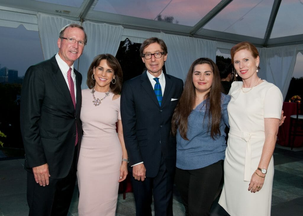 Mariela Shaker with (left to right) Neil Bush, chair of the Points of Light board of directors, his wife Maria Andrews, German Ambassador Peter Wittig and his wife Huberta von Voss-Wittig at the 2016 Points of Light Tribute event. Mariela spoke and performed at the event, held at the German Ambassador’s Residence in Washington, D.C. 