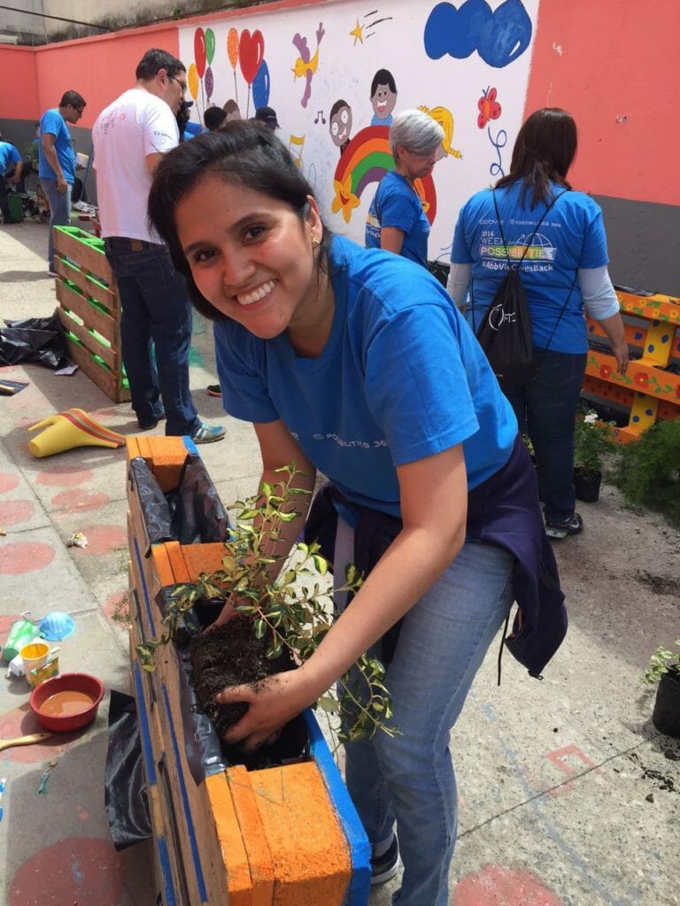 AbbVie Volunteers renovating a public school in Guatemala.