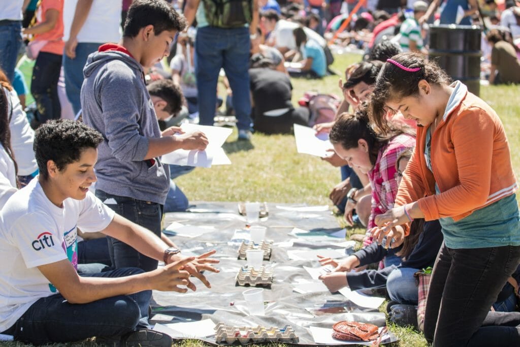 Students participate in a group activity during the Regional Youth Forum, held in conjunction with Generation Now – a new initiative designed to help youth discover their power to create change.