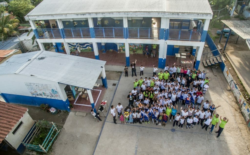 Students at Montelimar Community School in Olocuilta, La Paz, El Salvador. 