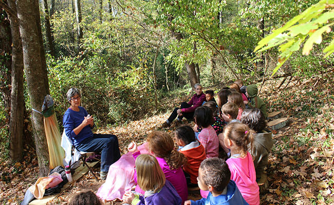 Students from Dogwood Elementary School in South Knoxville, Tenn., took a field trip to their new outdoor "classroom," created behind the school on Make A Difference Day.