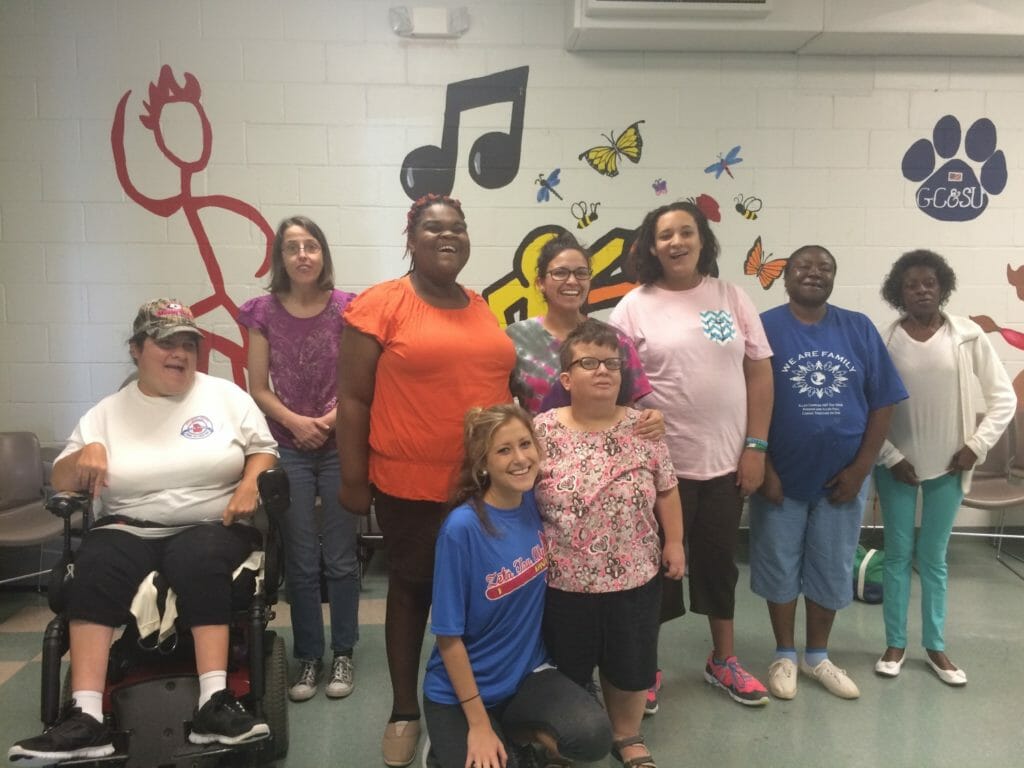 Natalia (back row, center) pictured with students of from her women's health and exercise classes./Courtesy Natalia Jones