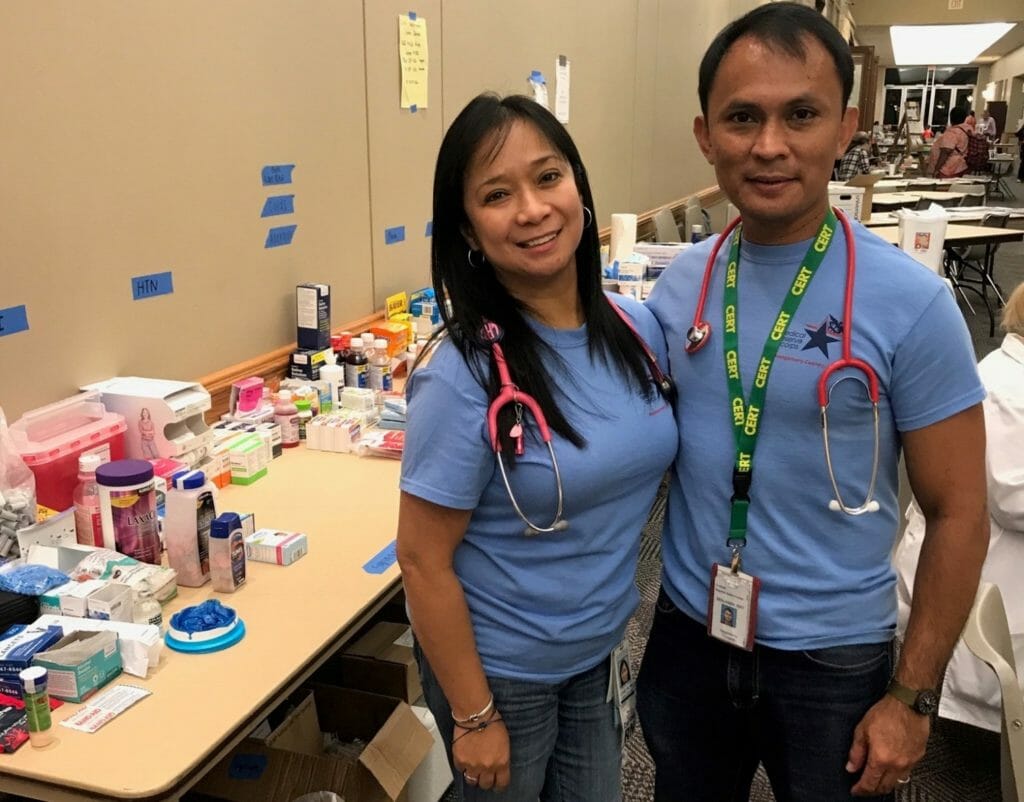 Lovelyn Agleam and her husband, Benjamin, volunteering during a Medical Reserve Corp event./Courtesy Lovelyn Agleam