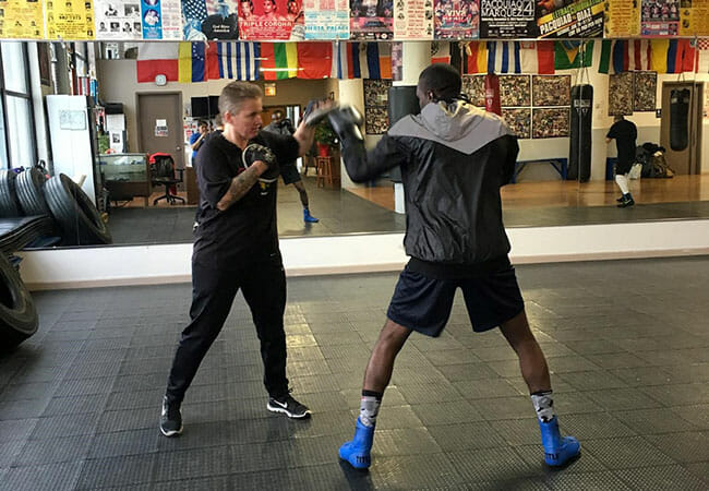 Rita Figueroa training at Sam Colonna Boxing Club.