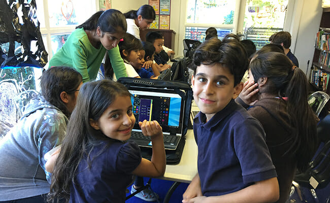 Shreya Mantha leads an after-school digital literacy class through her organization, Foundation For Girls.