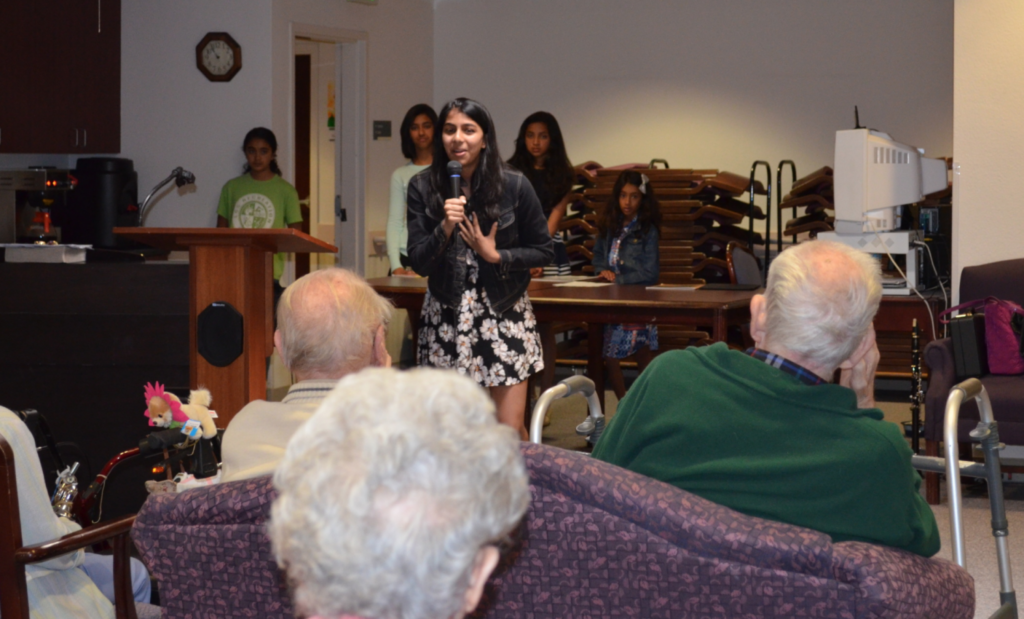 Nishka sings during a performance at The Lincoln Glen Major in San Jose, Ca./Courtesy Nishka Ayyar