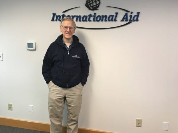 John at the International Aid building in Spring Lake, Michigan./ Courtesy John Hoekstra