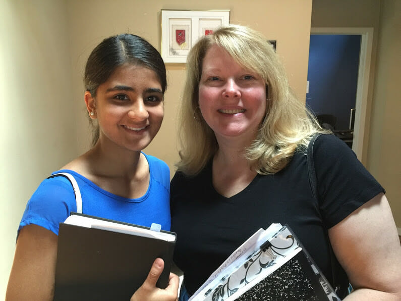 Liz Mockler (right) with Foundation For Girls Founder, Shreya Mantha./Courtesy Liz Mockler