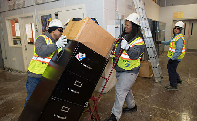 With funding from the DTE Foundation, employee volunteers helped refurbish Randolph Career Technical Center in Detroit. Funding also supported the relaunch of the city high school's skilled trades curriculum.