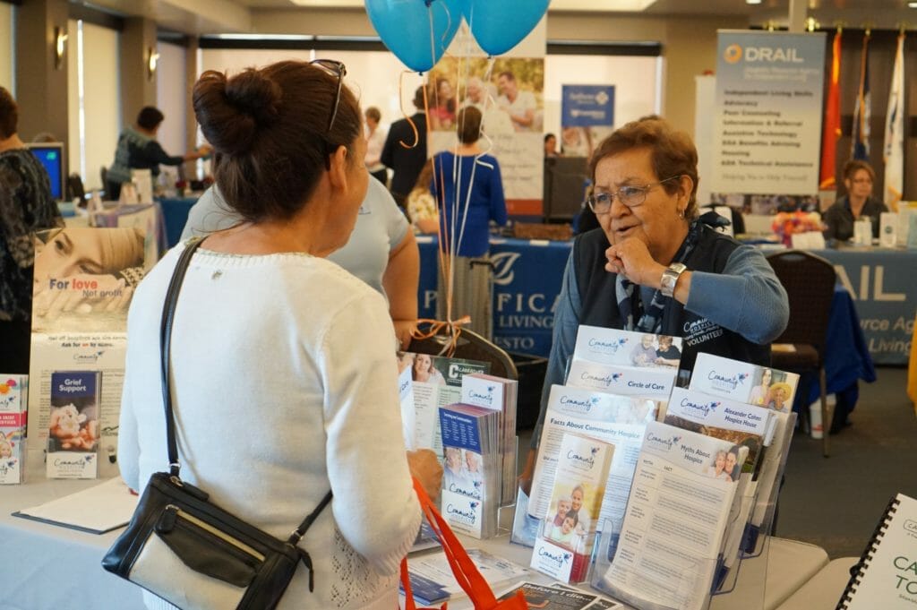 Inez educating community members about Community Hospice programs and services./Courtesy Community Hospice, Inc.