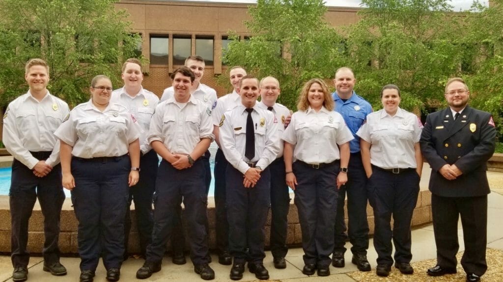  Ryan (far right) pictured with members of Lakeside Volunteer Rescue Squad and primary caregiver Tristan Cox (center), all recognized by the Henrico County Board of Supervisors for their life-saving efforts./ Courtesy Ryan Scarbrough