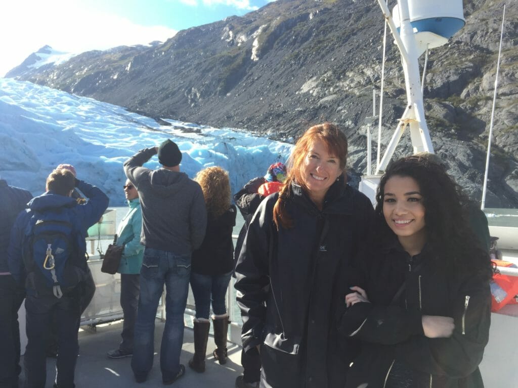 Amy MacKenzie (left) on the Covenant House Alaska Portage Glacier cruise with one of her mentees./courtesy Covenant House Alaska