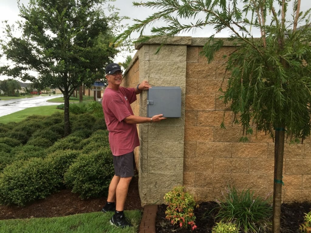 Jeff Wilson picking the location for the first of 5 AED's in the neighborhood./ courtesy Jeff Wilson