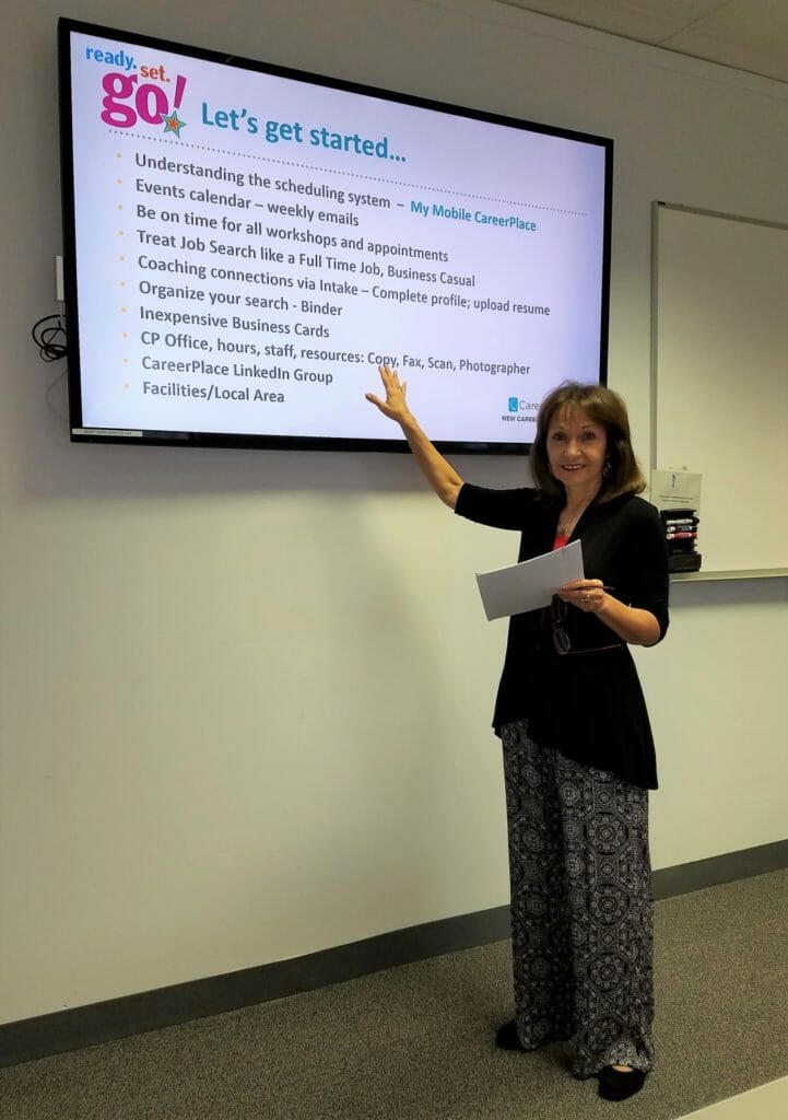 Ildiko Schultz in front of one of her presentations. /Courtesy Ildiko Schultz 