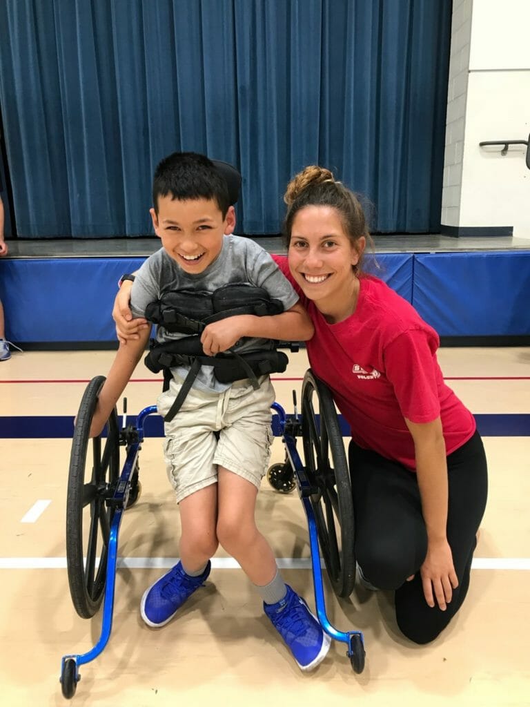 Ieneke Jimenez, 17, beams with pride playing basketball with her Shooting Stars kids during the summer of 2018./ Courtesy Ieneke Jimenez 