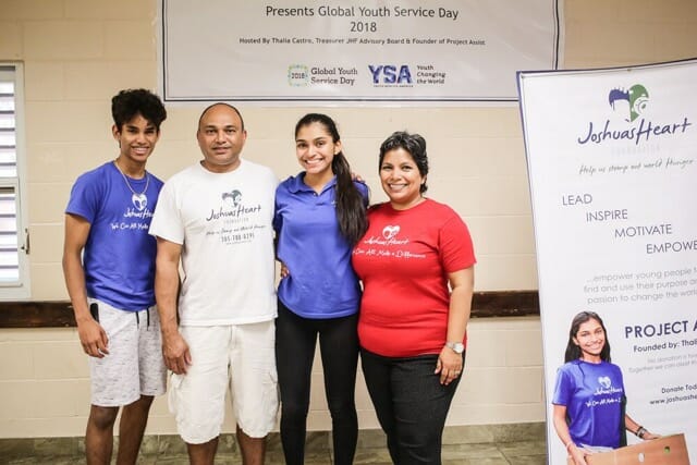 The Castro family volunteering as a family at Global Youth Service Day 2018 which was hosted by Thalia Castro./ Courtesy Castro Family