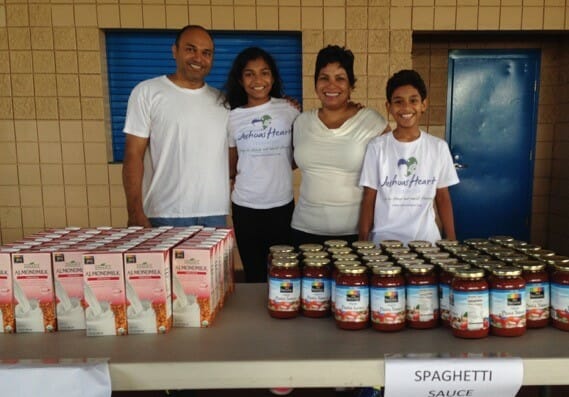 The Castro family volunteering at a distribution in Homestead in 2014./ Courtesy Castro Family