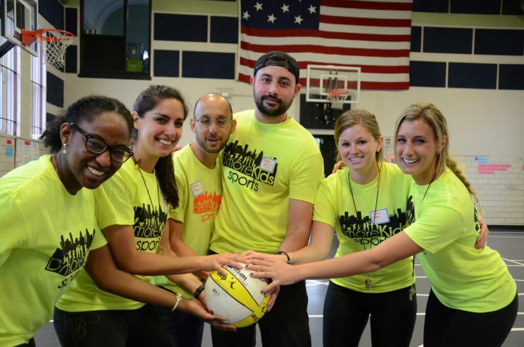 Stephanie Alphee(far Left) and fellow coach volunteers with Baltimore Volo City Foundation (formerly BMore Kids)./Courtesy Stephanie Alphee