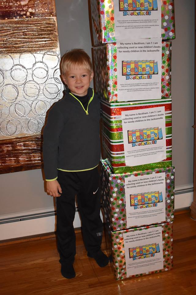 Beckham Oldenettel started soliciting donated books for children as a 3-year-old./Courtesy Lori Oldenettel