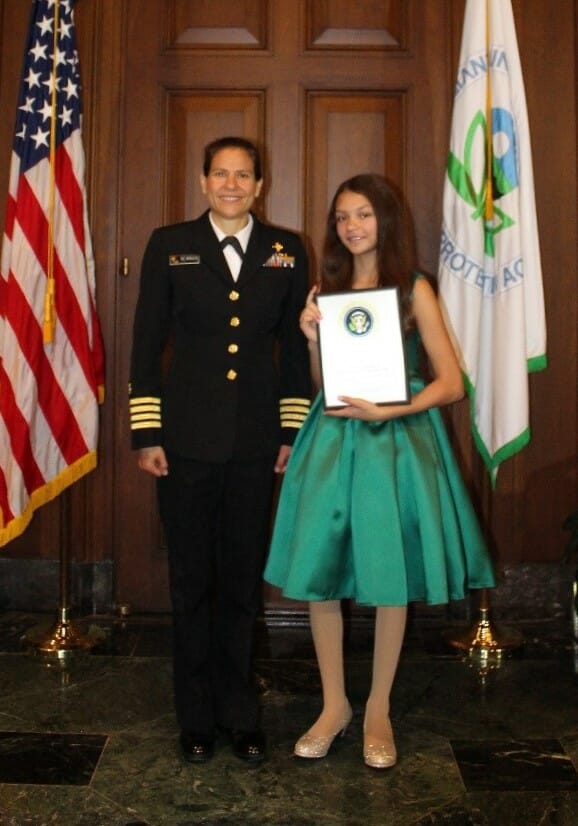 Trinity with Dr. Sara Newman, Director of National Parks Service at PEYA awards ceremony./ Courtesy Angel Favazza