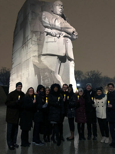 Points of Light staff at the Martin Luther King Jr. Memorial in Washington, D.C.