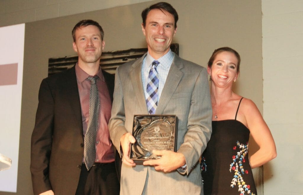 Left to Right: Patrick Gahan, Dr. William T. Mahle, and Madelyn Gahan, 2018 Enduring Hearts Bourbon Gala, Dr. Mahle was the guest of honor./Courtesy Patrick Gahan