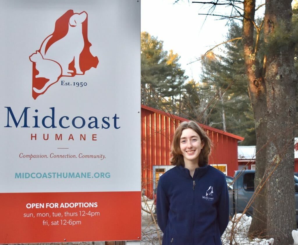 Blake Austin has volunteered at the Midcoast Humane animal shelter for 7 years, tallying over 1,500 hours of service./Courtesy Blake Austin