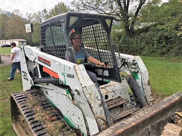 Gail Spradlin spent about 2.5 years working to open the East Kentucky House of Hope’s doors. Gail is pictured here as construction began at the shelter./Courtesy Gail Spradlin