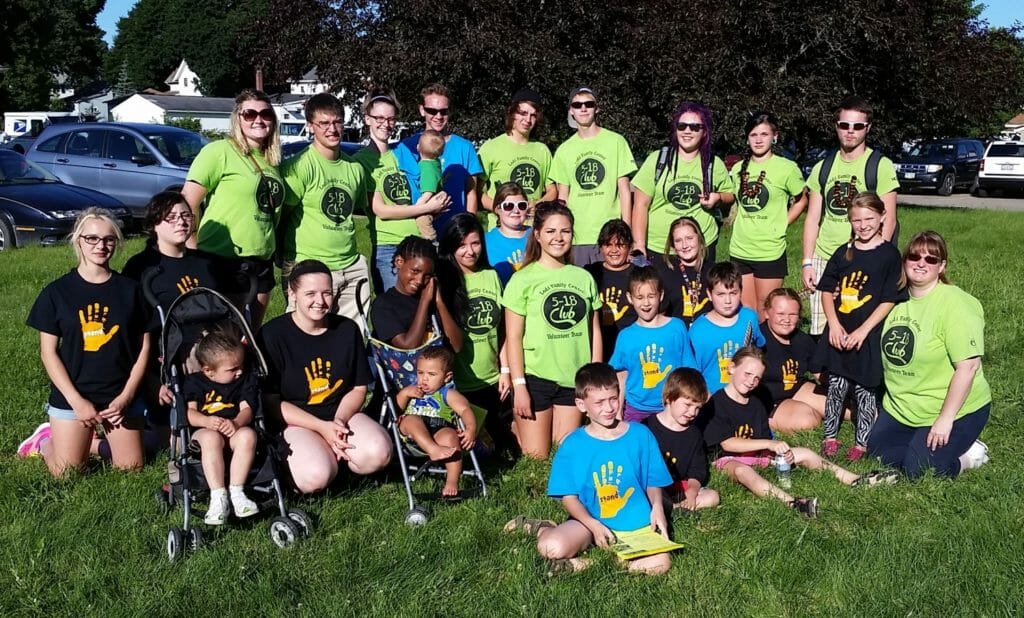 Rebecca Rak pictured alongside high school teen mentors and the younger youth from the Lodi Family Center./Courtesy Rebecca Rak 