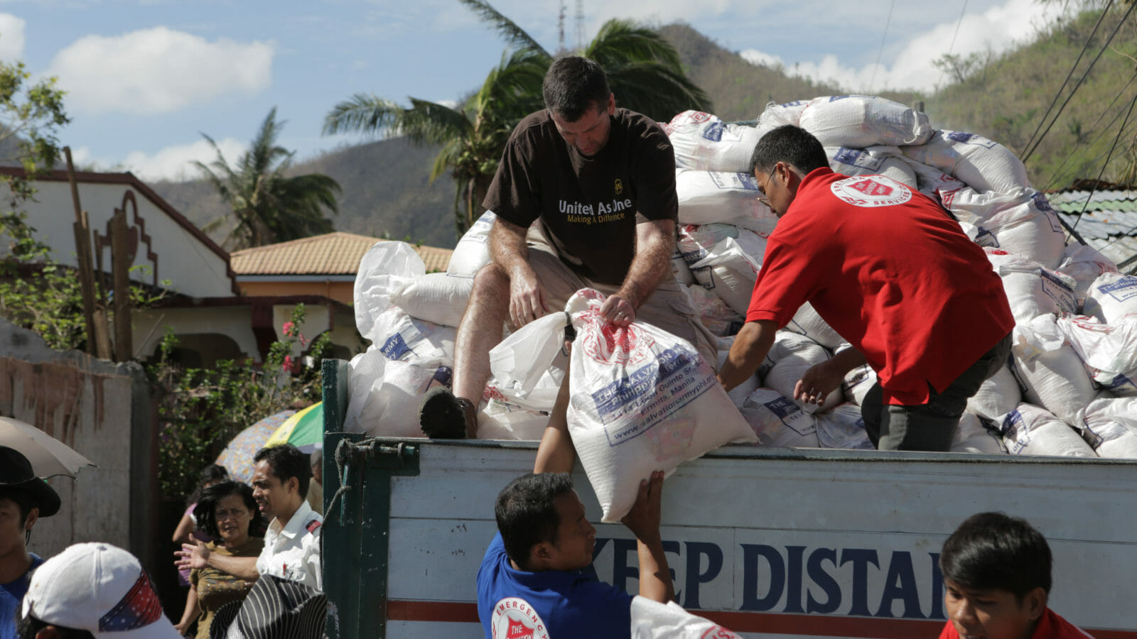 Craig Arnold delivers relief supplies.